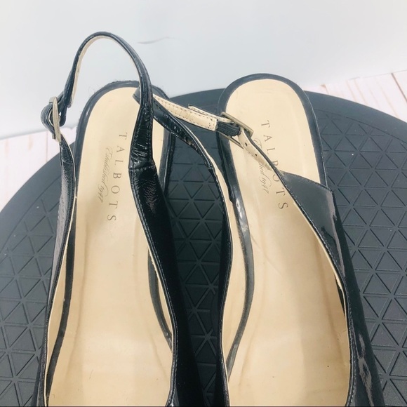Talbots women black patent leather wedges size‎ 10 - Picture 10 of 13